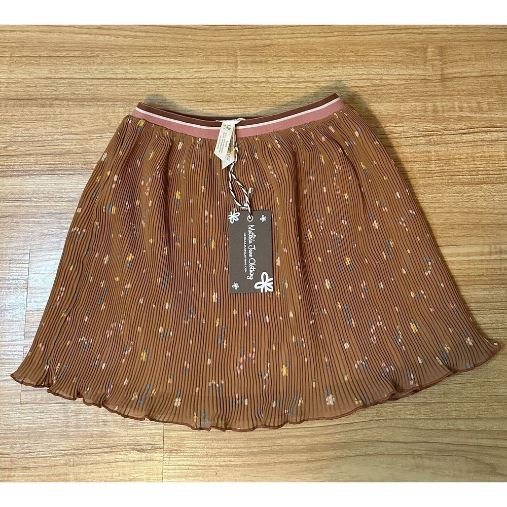 Matilda Jane Skirt Burnt Orange Skirt w/ Small Flowers Size 4 NWT!